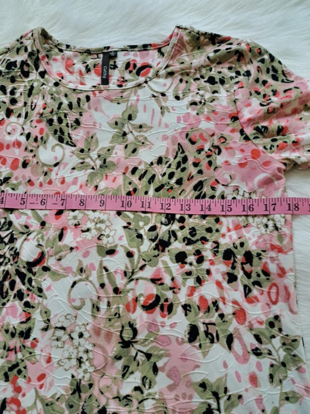 Cathy Abstract Floral Print Comfy Top Blouse Size Small - Picture 9 of 11